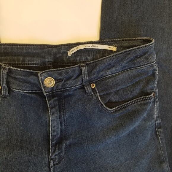 Zara Woman Mid Rise Stretch Slim Fit Jeans Cotton Spandex Stretch Women's Size 8 - Picture 2 of 4